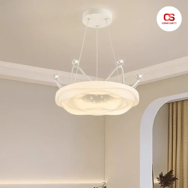 Đèn thả chùm hình vương miện, Đèn Thả Led hiện đại tích hợp 3 chế độ sáng, decor trang trí phòng ngủ, phòng khách