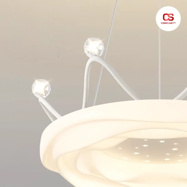 Đèn thả chùm hình vương miện, Đèn Thả Led hiện đại tích hợp 3 chế độ sáng, decor trang trí phòng ngủ, phòng khách - Ảnh 4