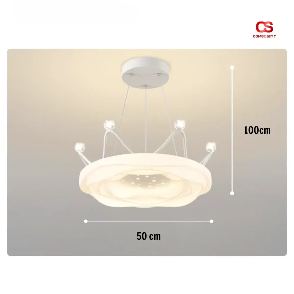 Đèn thả chùm hình vương miện, Đèn Thả Led hiện đại tích hợp 3 chế độ sáng, decor trang trí phòng ngủ, phòng khách - Ảnh 3