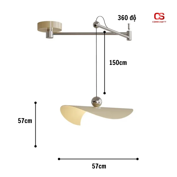 Đèn thả chùm, đèn treo xoay 360 đô, phong cách tối giản hiện đại - Hình ảnh 3