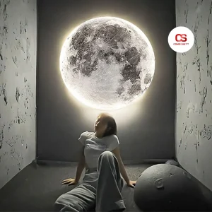 Đèn Led Mặt Trăng Mica Ốp Tường 3 Chế Độ Màu