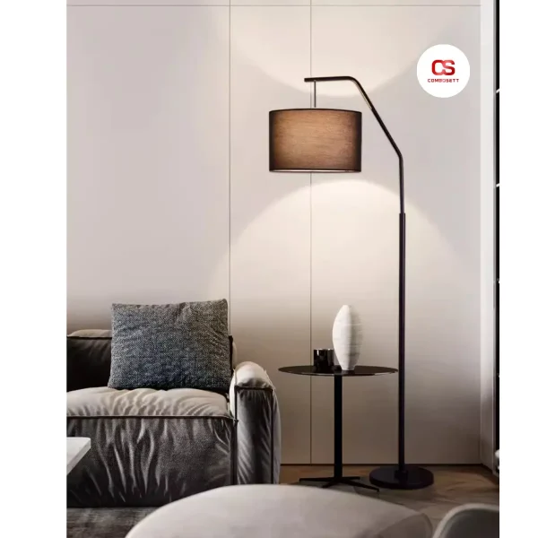 Đèn cây đứng phong cách Bắc Âu tối giản chao vải Linen (vải lanh) thân thiện môi trường - Hình ảnh 3