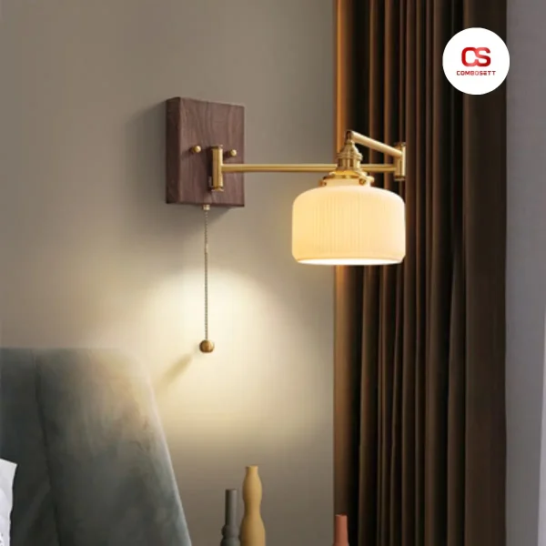 Đèn gắn tường phong cách cổ điển, đèn đọc sách, đèn ngủ tối giản sang trọng - Ảnh 3