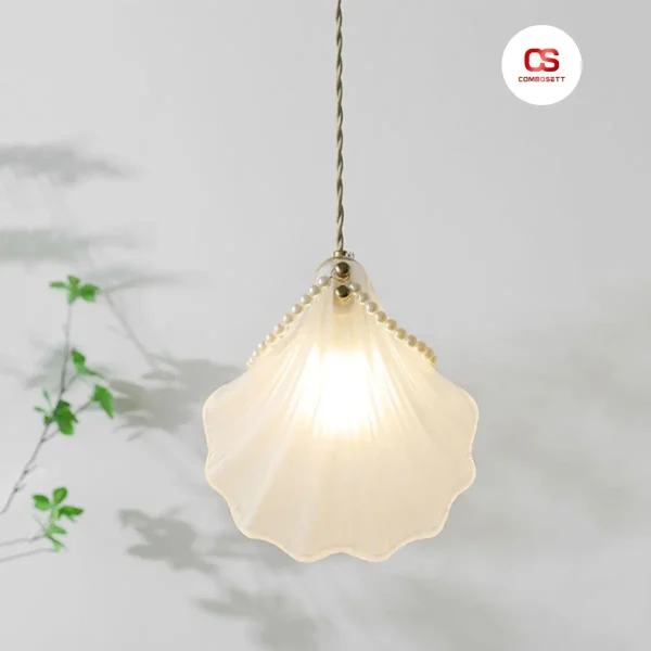 Đèn chùm thả trần đầu giường phòng ngủ hình Vỏ Sò thuỷ tinh - Ảnh 5