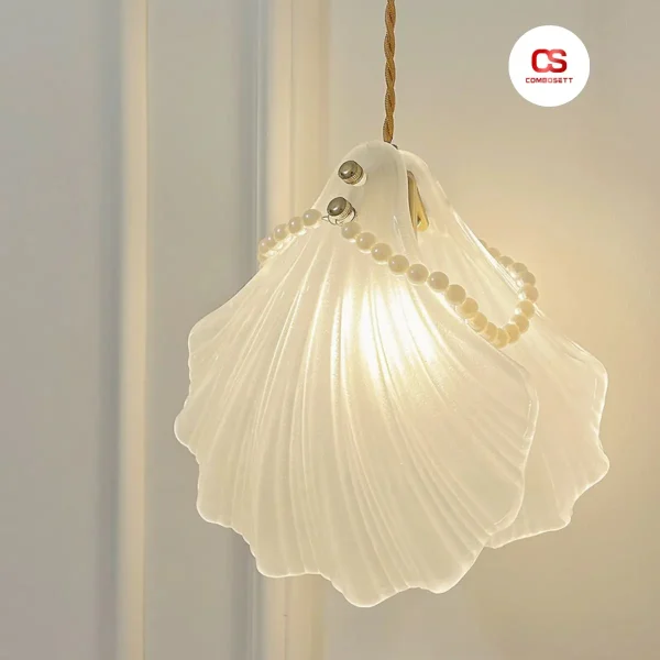 Đèn chùm thả trần đầu giường phòng ngủ hình Vỏ Sò thuỷ tinh - Ảnh 4