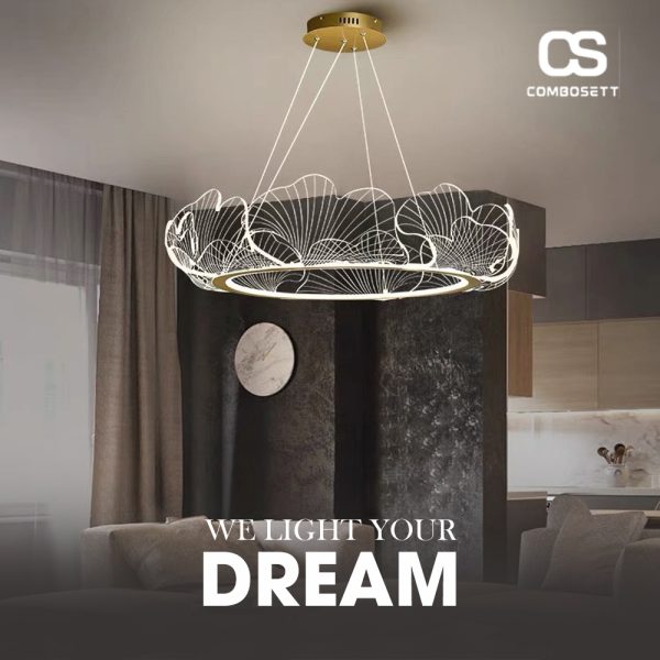 Đèn Chùm Thả Trần Lá Sen Elf Lotus Leaf Decor Mọi Không Gian - Ảnh 8