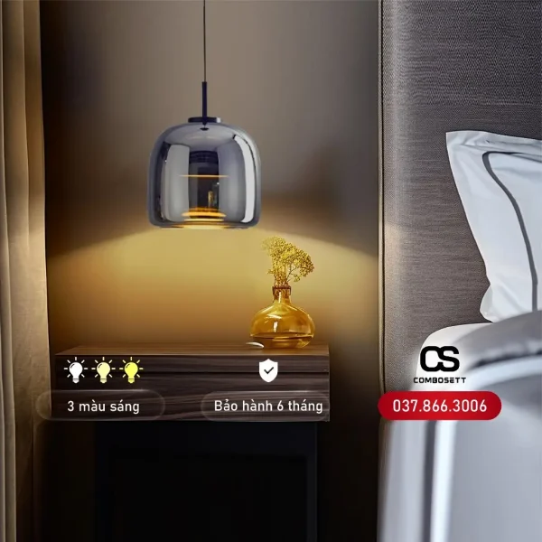 Đèn Bắc Âu thả trần decor trang trí phòng ngủ, quầy bar, bếp, bàn ăn chao KÍNH TRÁNG GƯƠNG