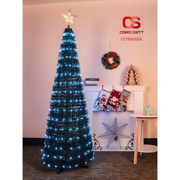 Combo Cây Thông Noel Giả Gồm Led Full Màu Theo Nhạc Tặng App Điều Khiển
