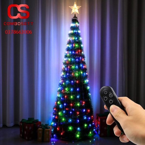 Combo Cây Thông Noel Giả Gồm Led Full Màu Theo Nhạc Tặng App Điều Khiển - Hình ảnh 4