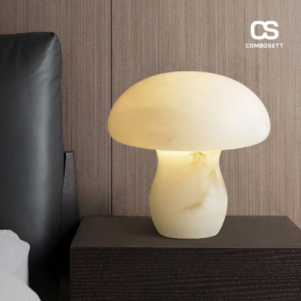 Đèn Bàn Hình Nấm Bằng Đá Cẩm Thạch Decor Trang Trí Phòng Ngủ, Marble Mushroom Table Lamp - Hình ảnh 8