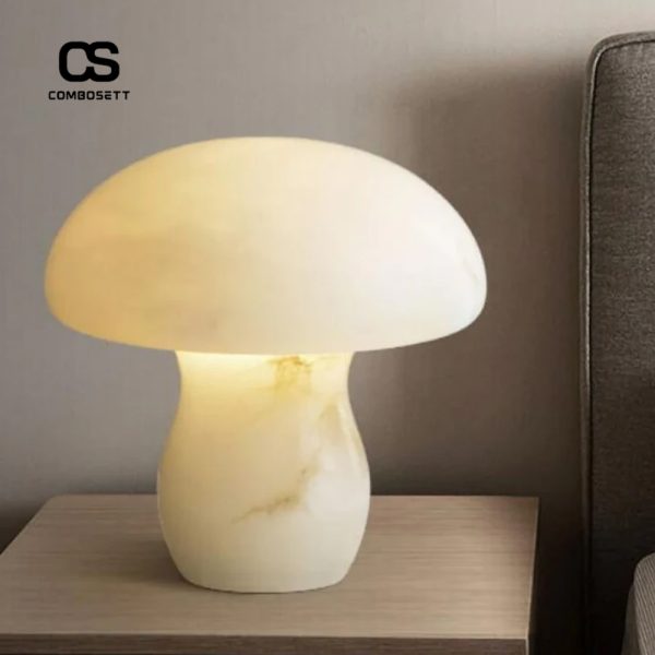 Đèn Bàn Hình Nấm Bằng Đá Cẩm Thạch Decor Trang Trí Phòng Ngủ, Marble Mushroom Table Lamp - Hình ảnh 6