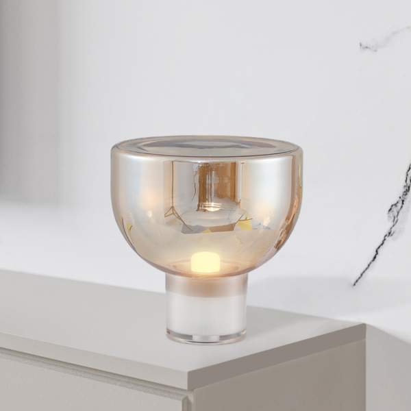 Đèn Bàn Bảo Vệ Mắt Thiết Kế Hình Trụ Thủy Tinh Độc Đáo Decor Nhiều Không Gian - Hình ảnh 6