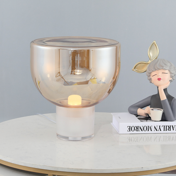 Đèn Bàn Bảo Vệ Mắt Thiết Kế Hình Trụ Thủy Tinh Độc Đáo Decor Nhiều Không Gian - Hình ảnh 5