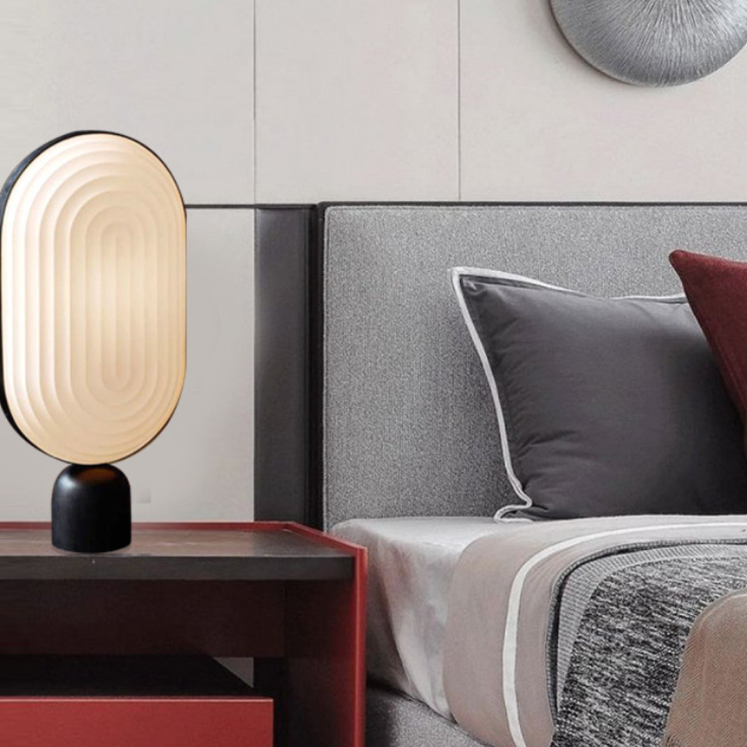 Đèn bàn đá cẩm thạch decor không gian phòng ngủ