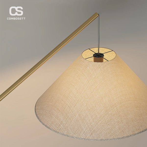 Đèn Sàn Cần Thả Chao Nón Gỗ Óc Chó Phong Cách Nhật Bản Decor Nhiều Không Gian - Hình ảnh 6