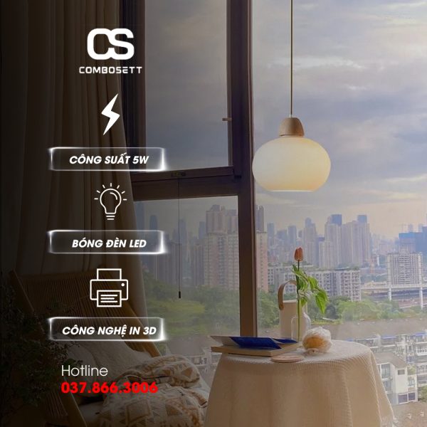 Đèn Chùm Trái Hồng Treo Thả Decor Phòng Ngủ,Bàn Ăn,Bếp,Quán Chill - Hình ảnh 9