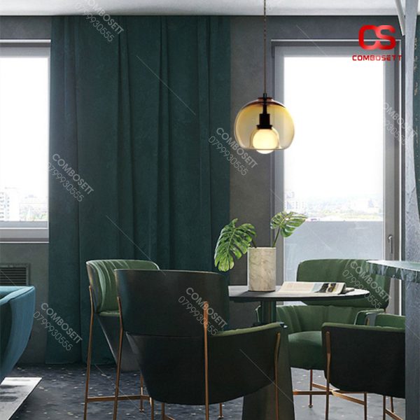 Đèn Chùm Thả Trần Thủy Tinh Chụp Tròn Bắc Âu Độc Đáo - Ảnh 7