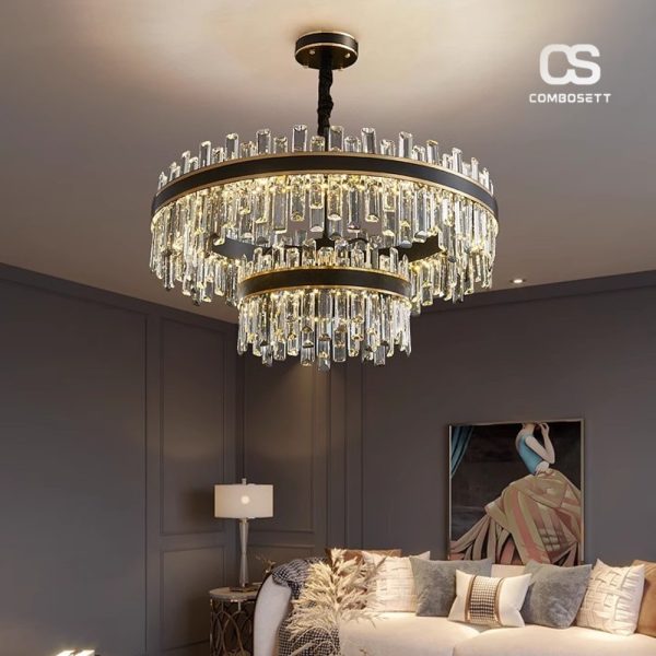 Đèn Chùm Thả Trần Pha Lê 5 Tầng Phong Cách Bắc  u Trang Trí Decor Cho Phòng Khách, Phòng Ngủ - Hình ảnh 6