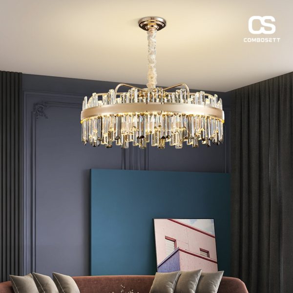 Đèn Chùm Thả Trần Pha Lê 5 Tầng Phong Cách Bắc  u Trang Trí Decor Cho Phòng Khách, Phòng Ngủ - Hình ảnh 3