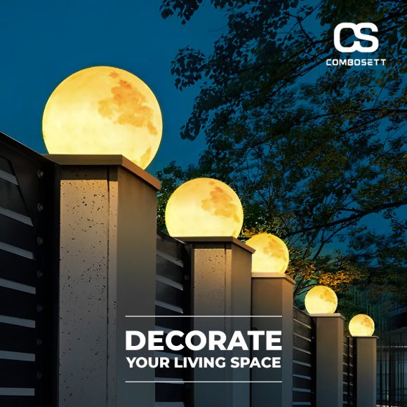 Đèn Trăng Cầu 3D Có Vân Trăng Decor Không Gian Sân Vườn - Ảnh 8