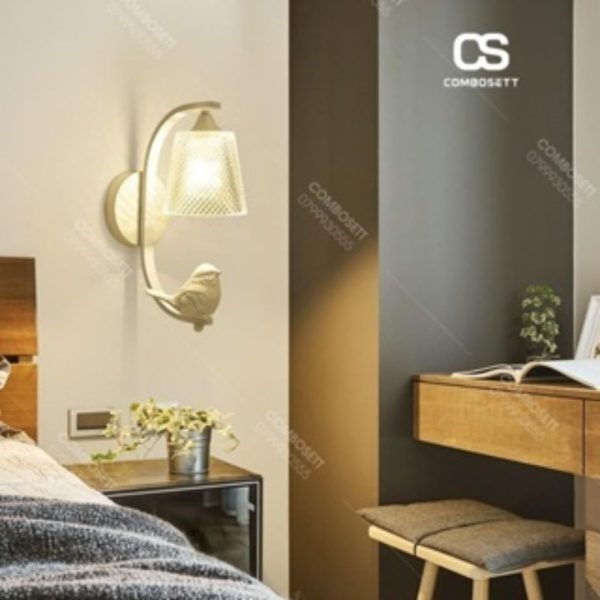 Đèn Gắn Tường Phong Cách Bắc Âu Đèn Chao Kính Ốp Tường Chiếu Sáng 360 Độ, Đèn Ngủ Đầu Giường, Decor Hành Lang - Hình ảnh 4