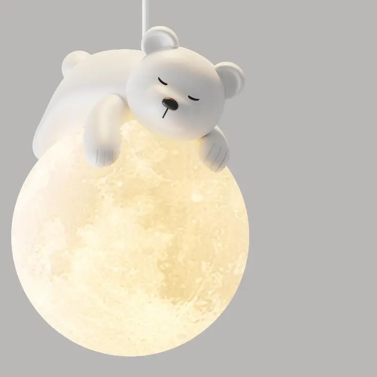 den-mat-trang-gau-combosett-2 Đèn thả trần gấu bear dễ thương với chất liệu bền bỉ