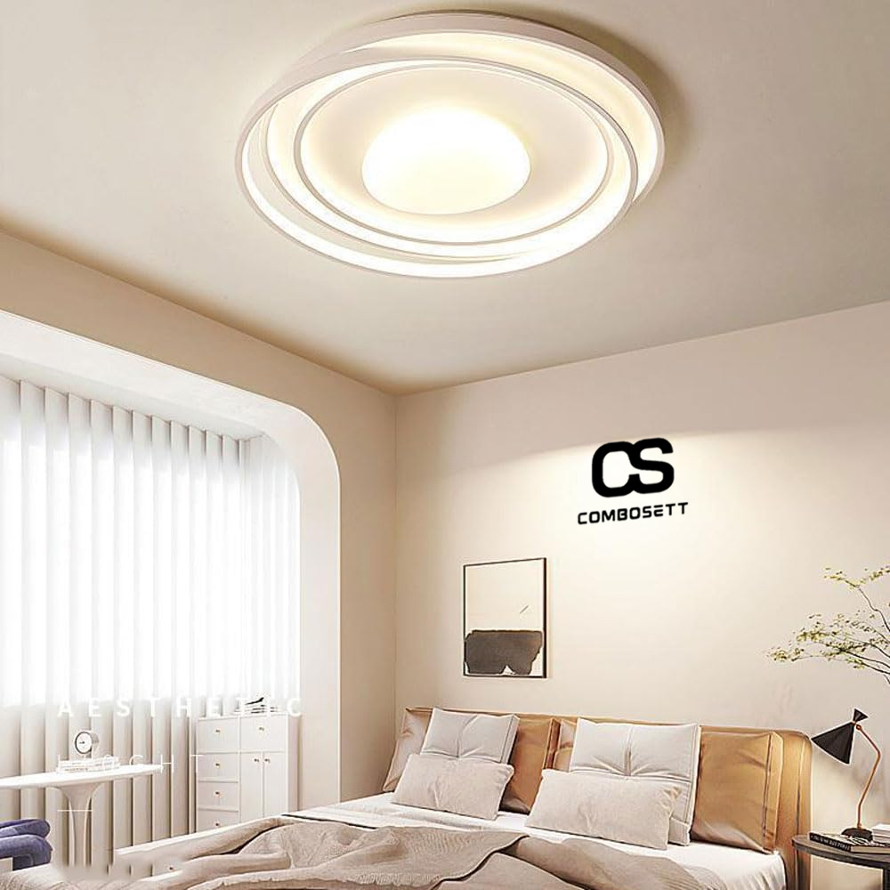 Đèn Led Ốp Tường Xoắn Tối Giản Bắc u Phòng Ngủ Phòng Khách, Đèn Trần Nổi Màu Trắng Tròn - Ảnh 7