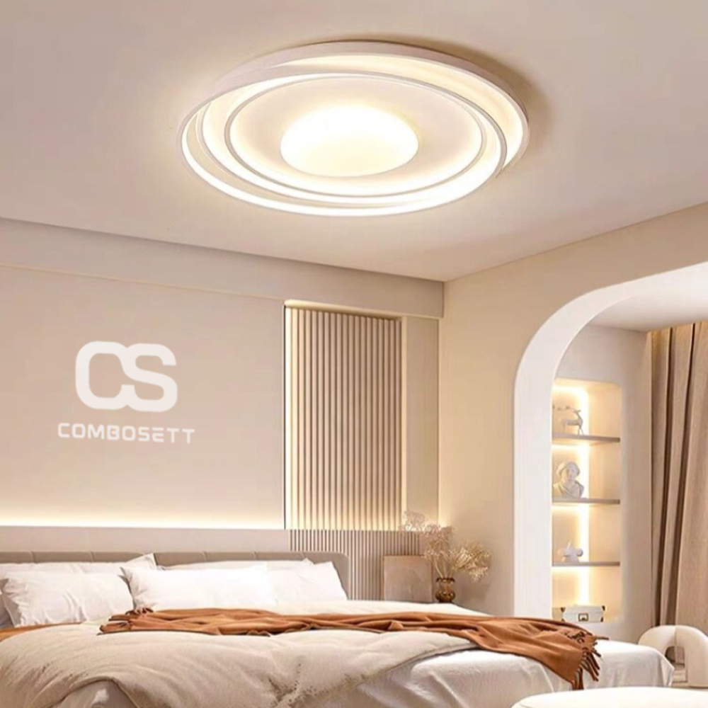 Đèn Led Ốp Tường Xoắn Tối Giản Bắc u Phòng Ngủ Phòng Khách, Đèn Trần Nổi Màu Trắng Tròn - Ảnh 6