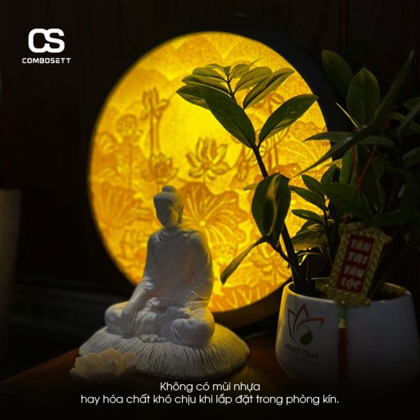 Đèn Hào Quang Tượng Phật Lưu Ly, Mẹ Quan Âm Hình Hoa Sen, Hình Chữ Vạn - Ảnh 5