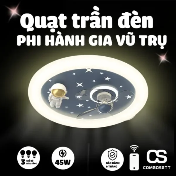 Đèn quạt trần Phi Hành Gia - Ảnh 8