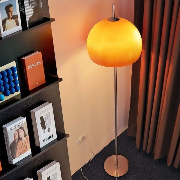 Đèn Sàn Chao Vàng Hổ Phách Cây Đứng 3 Chế Độ Phong Cách Bắc  u Decor Phòng Ngủ, Phòng Khách, Sofa - Hình ảnh 6