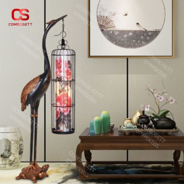 Đèn Sàn Rùa Cõng Hạc Trang Trí Cao Cấp Cho Không Gian Phòng Khách, Phòng Trà, Nhà Hàng - Hình ảnh 4