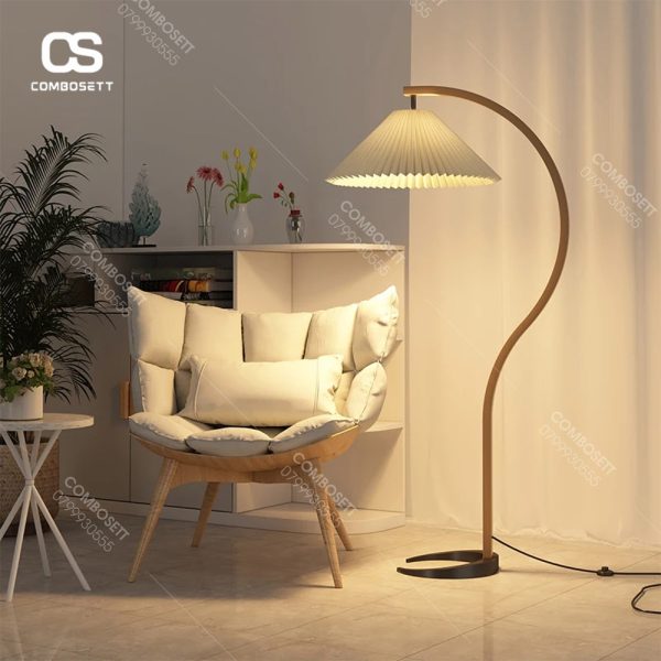 Đèn Sàn Vải Lanh Gỗ Óc Chó Tạo Điểm Nhấn Decor Trang Trí Cho Nội Thất Phòng Ngủ, Phòng Khách - Hình ảnh 3