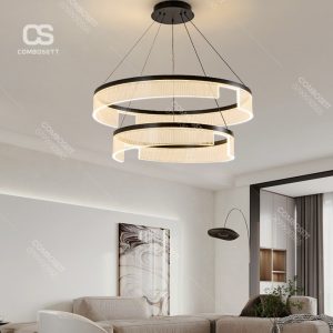 đèn thả trần 2 vòng tròn phong cách bắc âu