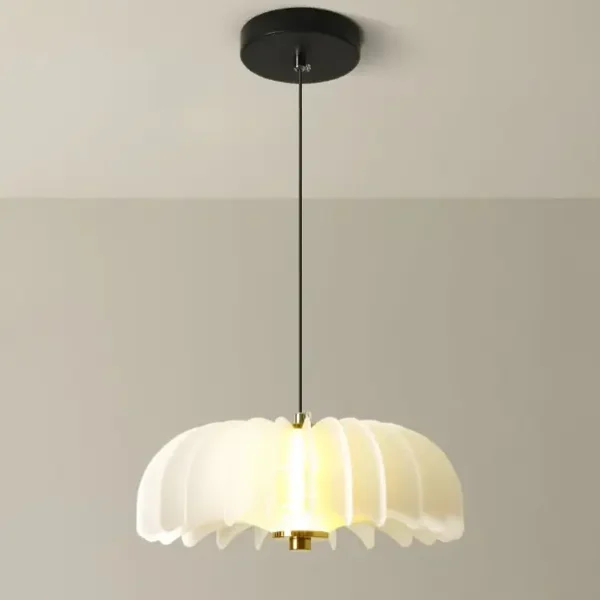 Đèn thả trần decor cảm hứng váy ballet (ba-lê), Đèn chùm trắng sữa xòe tròn uốn cong tạo điểm nhấn 19W Đèn 3 chế độ.