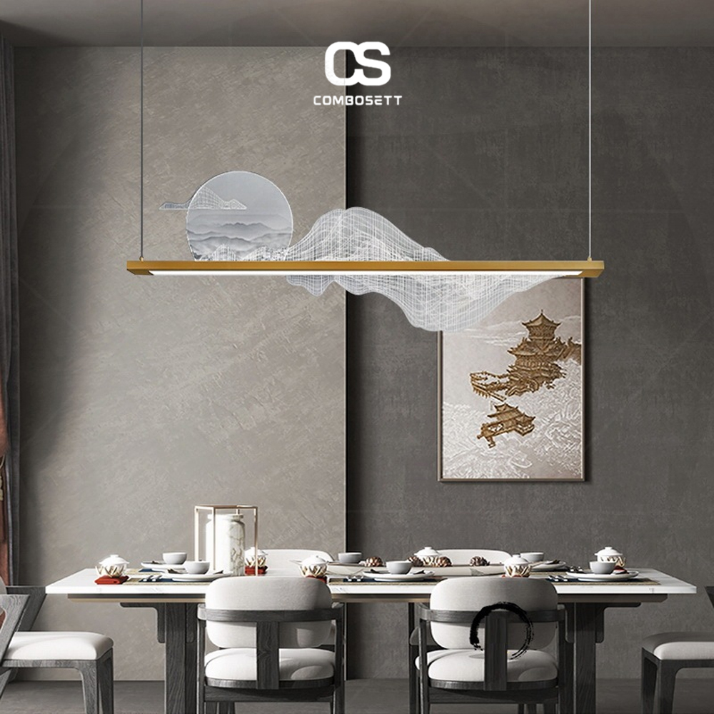 Đèn Thả Trần hình trăng tròn là sự lựa chọn hoàn hảo decor không gian phòng ăn