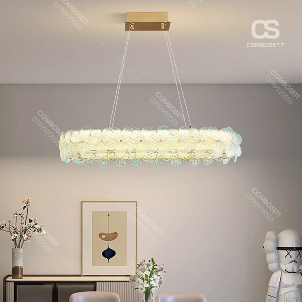 Đèn Thả Trần Vòng Tròn Chi Tiết Bông Hoa Đặc Sắc