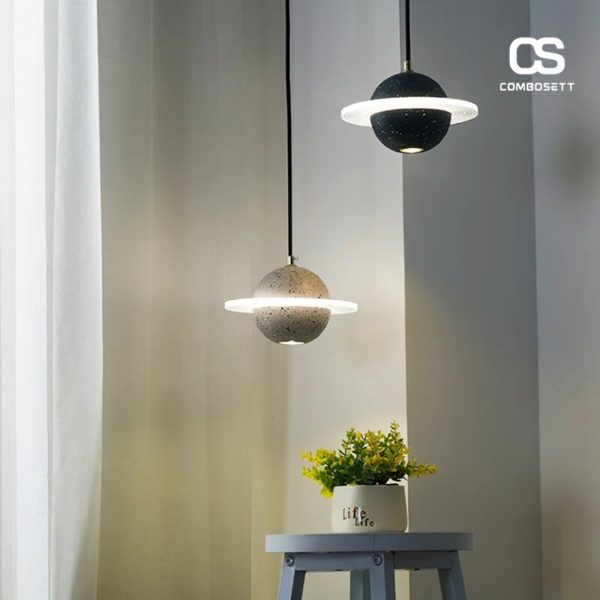 Bộ 3 Đèn Thả Trần Vũ Trụ 3D Hành Tinh Đá Cẩm Thạch Decor Phòng Ngủ, Phòng Khách - Hình ảnh 5