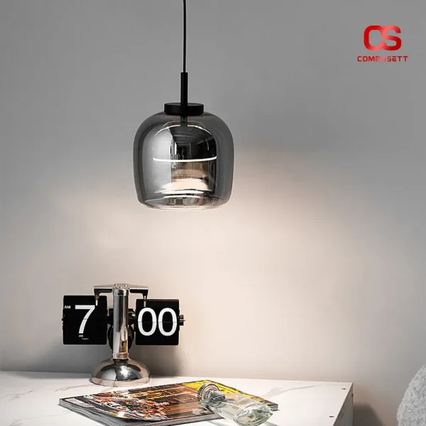 Đèn Bắc Âu thả trần decor trang trí phòng ngủ, quầy bar, bếp, bàn ăn chao KÍNH TRÁNG GƯƠNG - Hình ảnh 5
