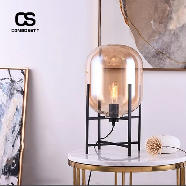 Đèn Đứng Chao Thủy Tinh Decor Phòng Ngủ Phong Cách Bắc Âu - Hình ảnh 3