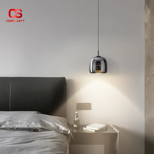 Đèn Bắc Âu thả trần decor trang trí phòng ngủ, quầy bar, bếp, bàn ăn chao KÍNH TRÁNG GƯƠNG - Hình ảnh 3