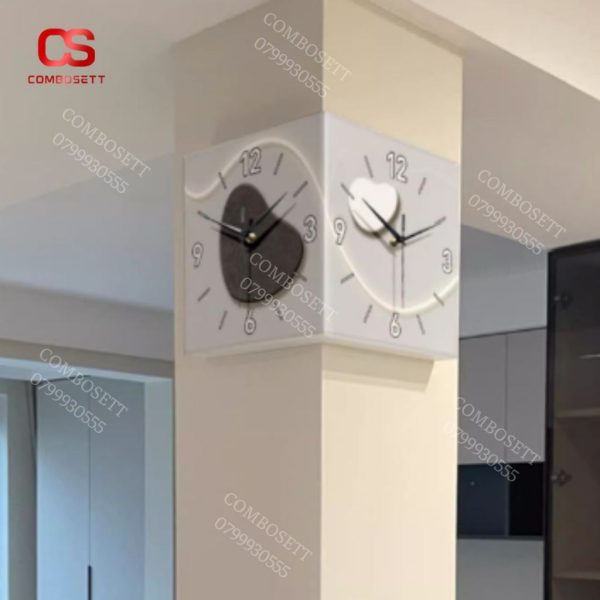 Đồng Hồ 2 Mặt Kết Hợp Led Trang Trí Không Gian Nội Thất Ấn Tượng - Hình ảnh 3