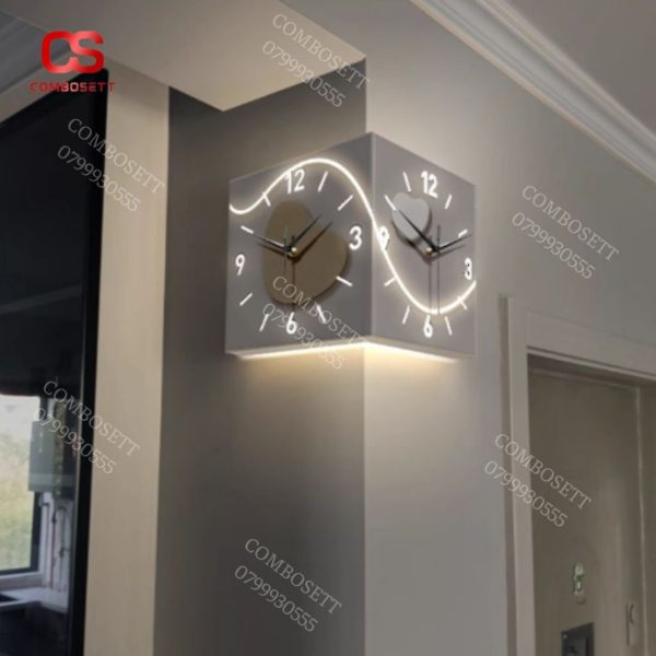 Đồng Hồ 2 Mặt Kết Hợp Led Trang Trí Không Gian Nội Thất Ấn Tượng - Hình ảnh 6