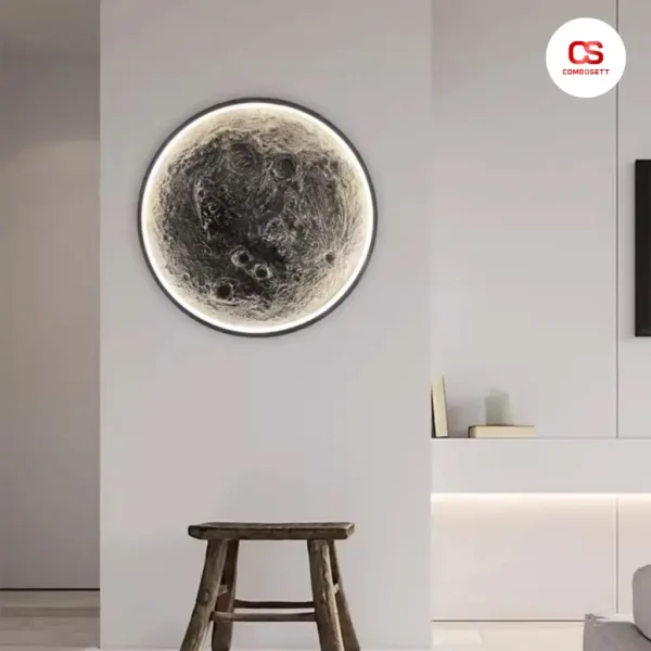 Đèn ốp tường Mặt Trăng kích thước lớn, decor mọi không gian - Hình ảnh 4