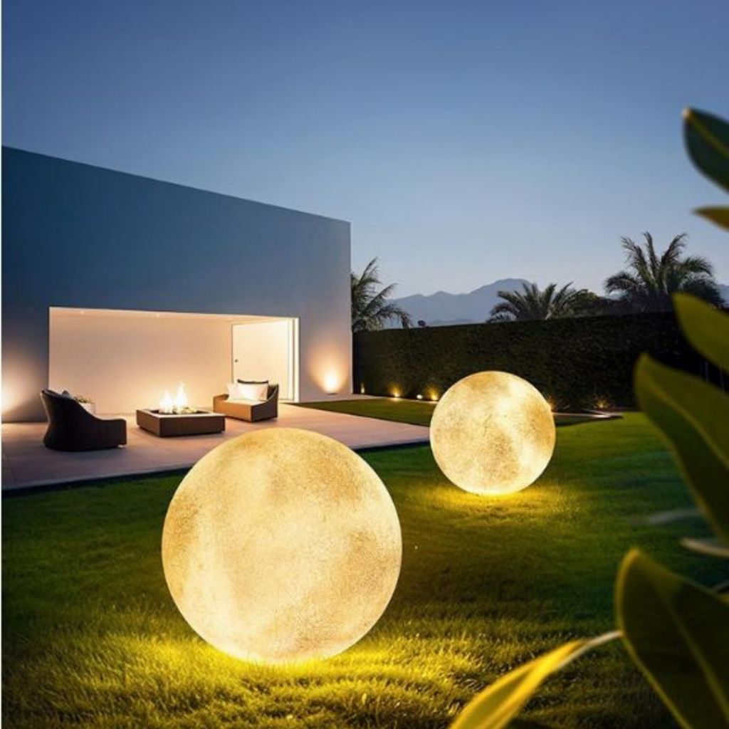 Đèn Trăng Cầu 3D Có Vân Trăng Decor Không Gian Sân Vườn - Ảnh 7