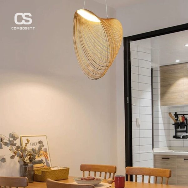 Đèn Led Vòng Gỗ Thả Trần Hình Nón Nghệ Thuật - Ảnh 5