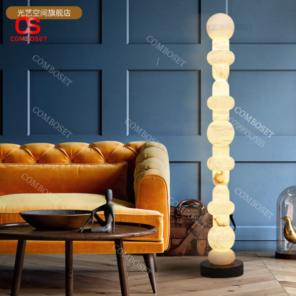 Đèn Đứng Đá Cẩm Thạch Hình Chuỗi, Đèn Sàn Bắc Âu 3 Chế Độ Màu