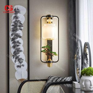 Đèn tường đồng phong cách Á Đông decor không gian phòng khách