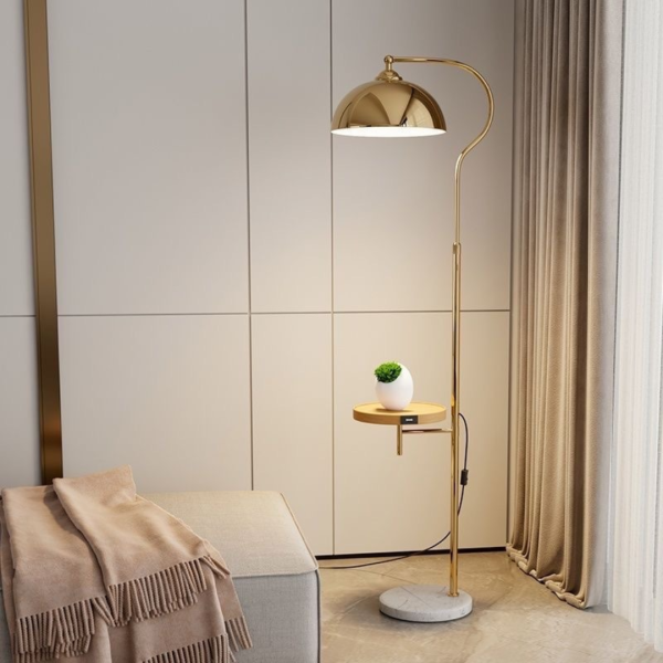 Đèn Sàn Kết Hợp Bàn Chao Bán Nguyệt, Đèn Đứng Bắc Âu 3 Chế Độ Màu Dùng Decor - Hình ảnh 7