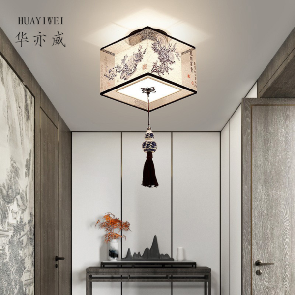 Đèn Vuông Tròn Họa Tiết Thiên Nhiên, Đèn Trần Decor Lối Đi, Hành Lang, Ban Công - Hình ảnh 7